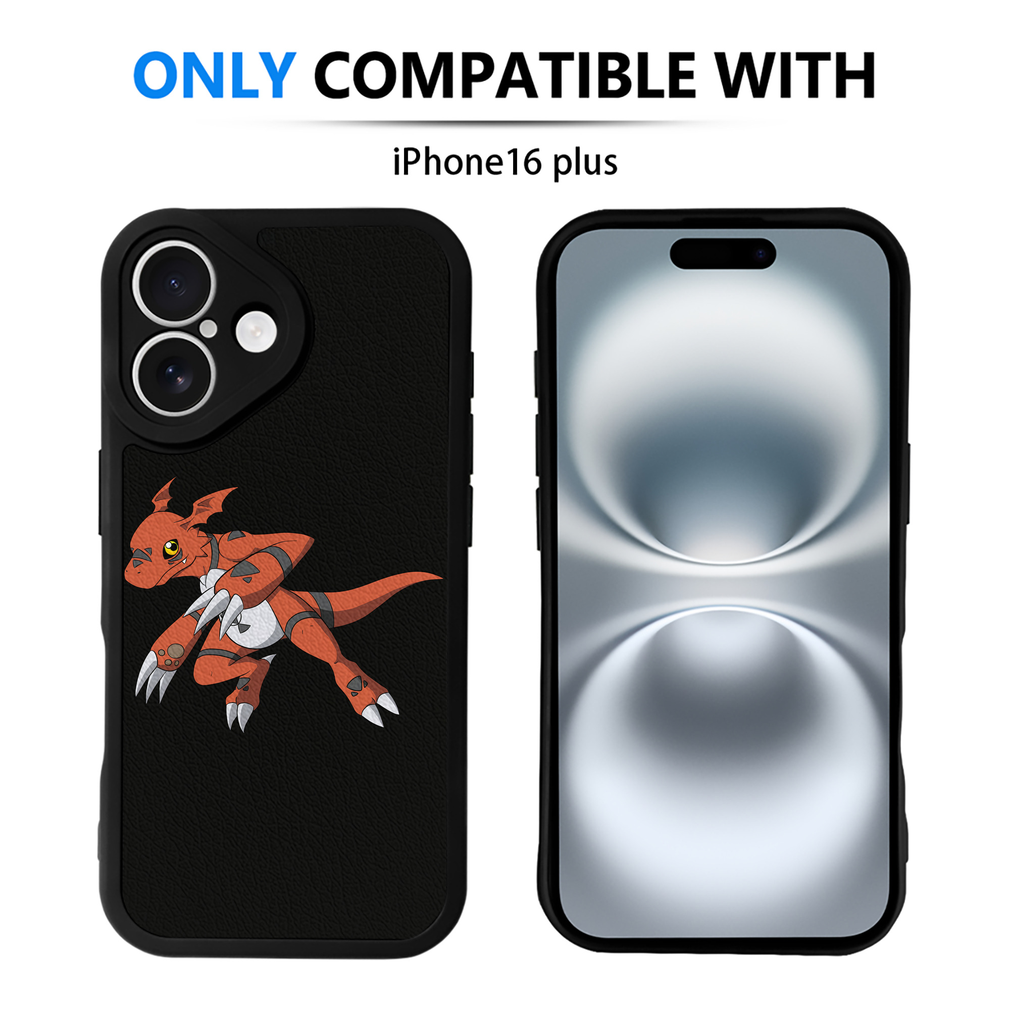 （画像用） Digimon デジタルモンスター/デジモン 【iPhone 16シリーズ対応】シリコンスマホケース（レザー調） 材質：シリコン